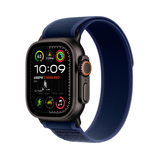 Apple Trail Loop Band M/L для Watch 49mm - Black Titanium Finish - Blue (MYQ83)