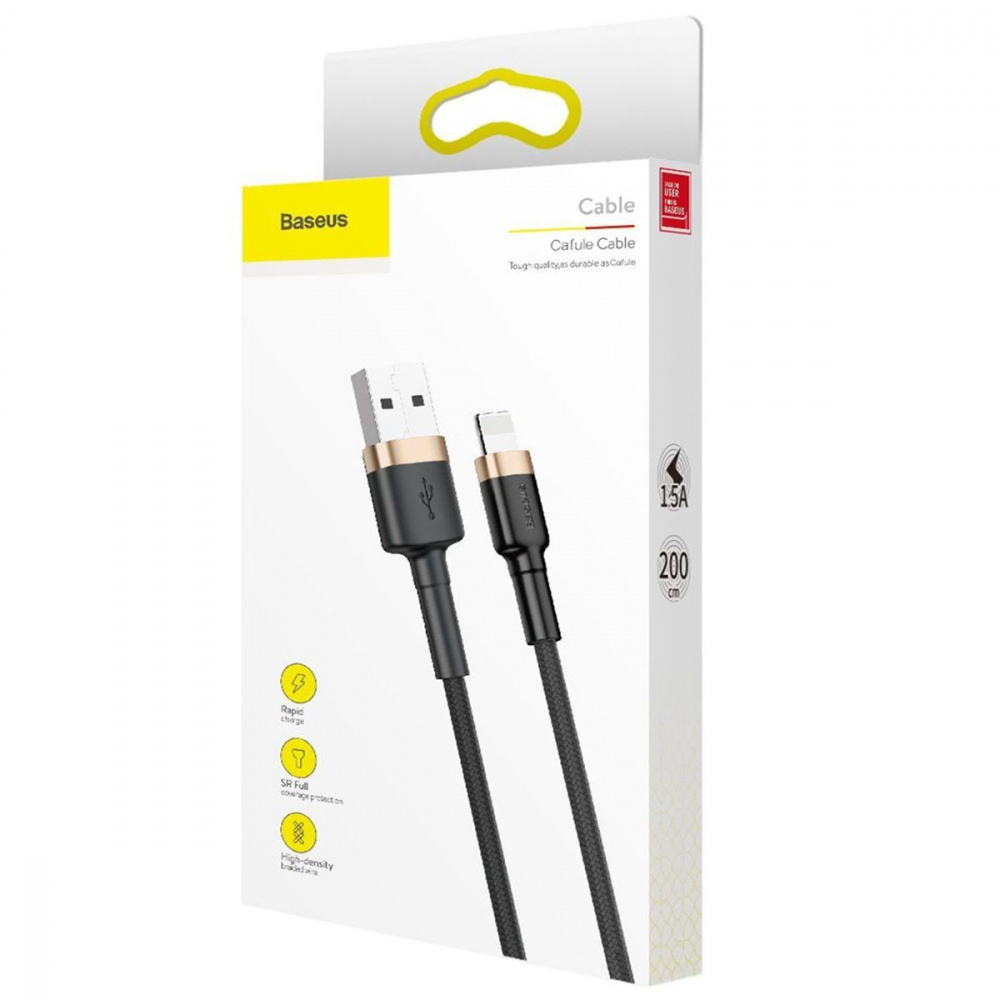 Кабель Baseus Cafule Lightning 1.5A (2m) gold/black