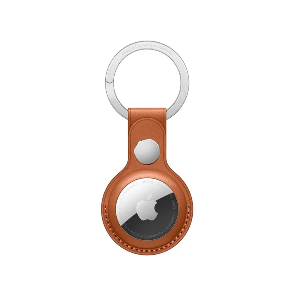 Apple AirTag Leather Key Ring Saddle Brown (MX4M2)