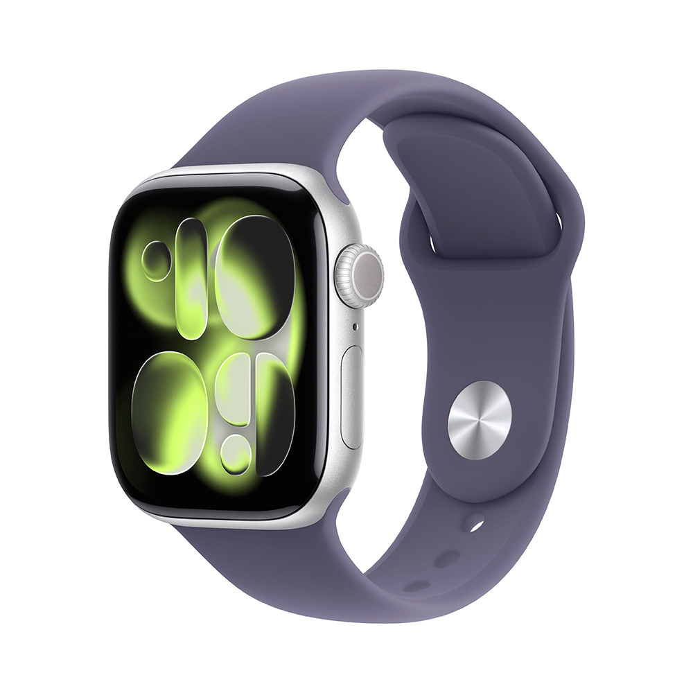 Apple Watch Series 11 GPS 46mm Silver Alu. Case w. Purple Fog S. Band - M/L (MEVA4)