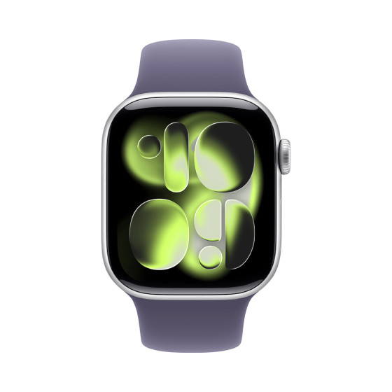 Apple Watch Series 11 GPS 46mm Silver Alu. Case w. Purple Fog S. Band - M/L (MEVA4)