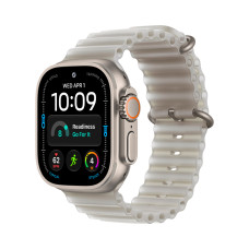 Apple Watch Ultra 4 GPS + Cellular 49mm Natural Titanium Case with Translucent Gray Ocean Band (MJAD4)