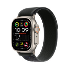 Apple Watch Ultra 2 GPS + Cellular 49mm Natural Titanium Case with Black Trail Loop - M/L (MXTR3)
