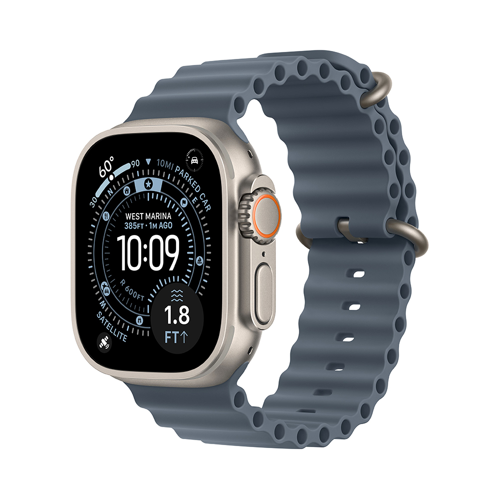 Apple Watch Ultra 3 GPS + Cellular 49mm Natural Tit. Case w. Anchor Blue Ocean Band (MEWH4)