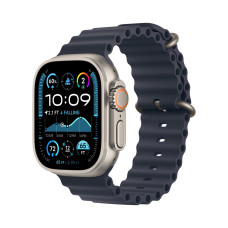 Apple Watch Ultra 2 GPS + Cellular 49mm Natural Titanium Case with Navy Ocean Band (MX4D3)