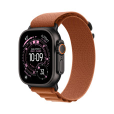 Apple Watch Ultra 3 GPS + Cellular 49mm Black Tit. Case w. Terra Cotta Alpine Loop - Large (MG9F4)