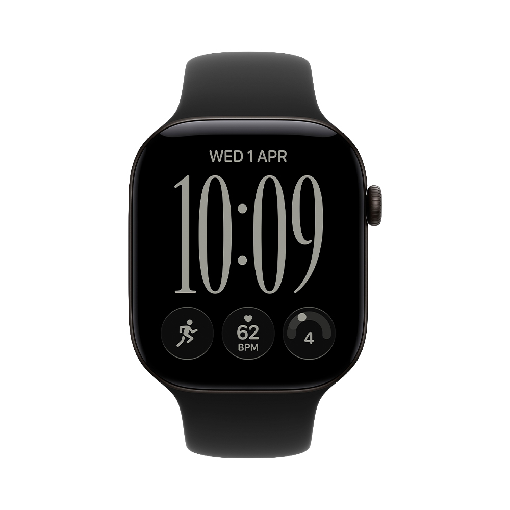 Apple Watch Series 12 GPS 46mm Black Aluminum Case with Black Sport Band - M/L (MJEL4)