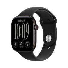 Apple Watch Series 12 GPS 46mm Black Aluminum Case with Black Sport Band - M/L (MJEL4)