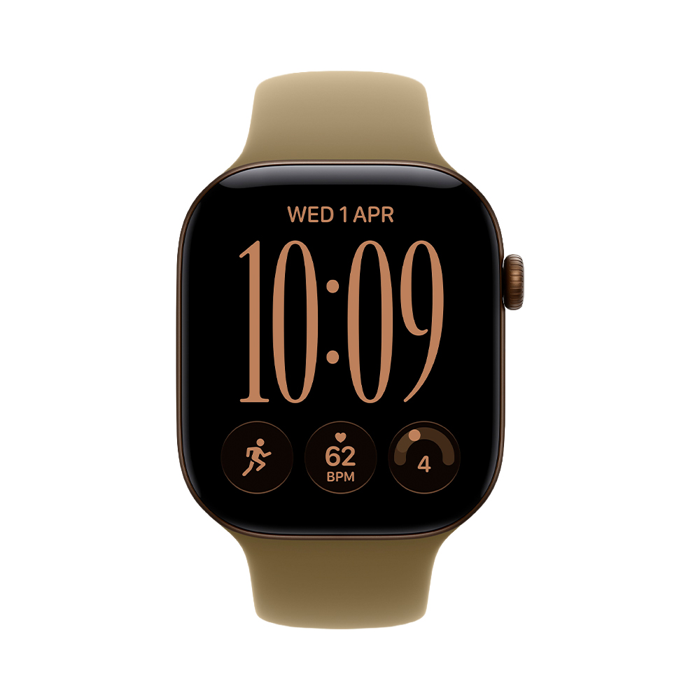 Apple Watch Series 12 GPS 46mm Dark Bronze Aluminum Case with Olive Sport Band - M/L (MJEU4)