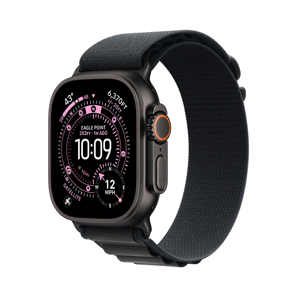 Apple Watch Ultra 3 GPS + Cellular 49mm Black Tit. Case w. Black Alpine Loop - Medium (MF0V4)