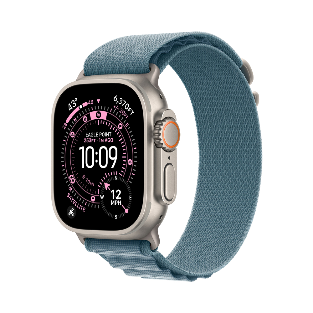 Apple Watch Ultra 3 GPS + Cellular 49mm Natural Tit. Case w. Light Blue Alpine Loop - Large (MEWP4)