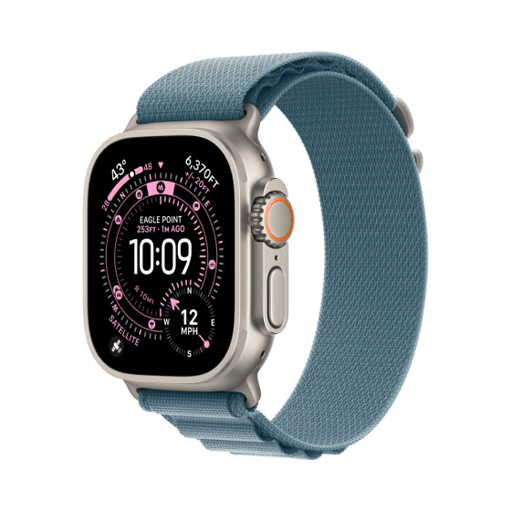 Apple Watch Ultra 3 GPS + Cellular 49mm Natural Tit. Case w. Light Blue Alpine Loop - Large (MEWP4)