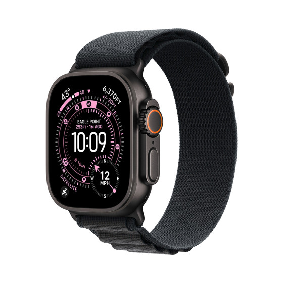 Apple Watch Ultra 3 GPS + Cellular 49mm Black Tit. Case w. Black Alpine Loop - Large (MF0X4)