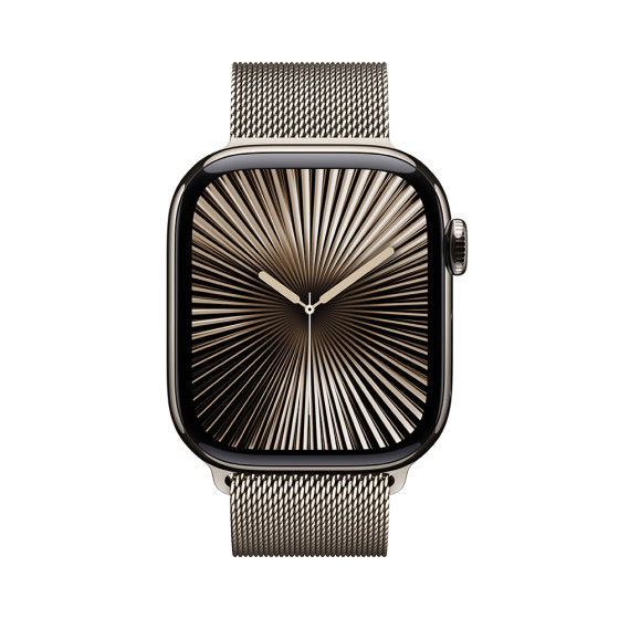 Apple Watch Series 10 GPS + Cellular 46mm Natural Titanium Case with Natural Milanese Loop - S/M (MC7Q4)