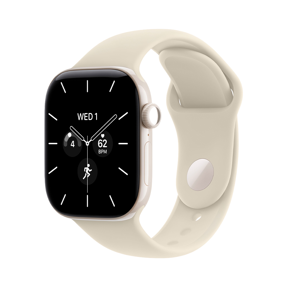 Apple Watch Series 12 GPS + Cellular 42mm Pearl White Ceramic Case with Sand Sport Band - S/M (MJGW4)