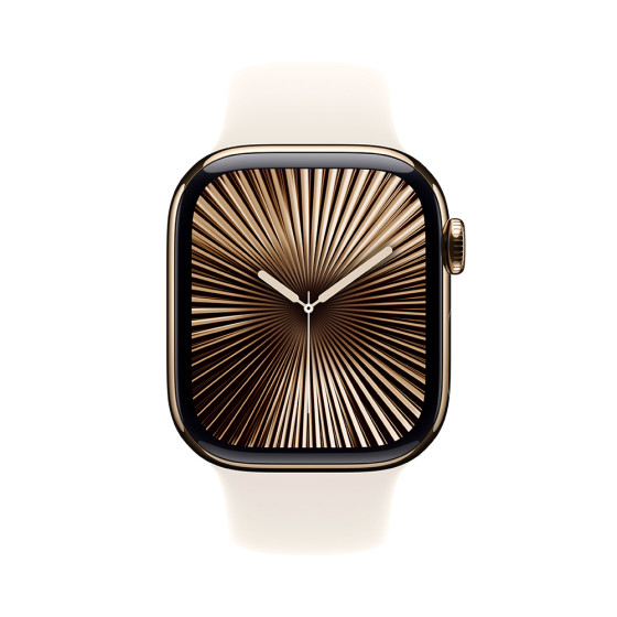 Apple Watch Series 10 GPS + Cellular 42mm Gold Titanium Case w. Starlight Sport Band - S/M (MX063)
