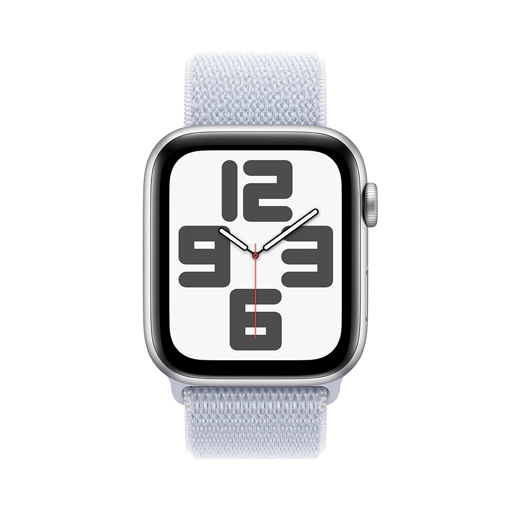 Apple Watch SE 2 GPS 44mm Silver Aluminium Case w. Blue Cloud Sport Loop (MXET3)