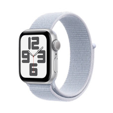 Apple Watch SE 2 GPS 44mm Silver Aluminium Case w. Blue Cloud Sport Loop (MXET3)