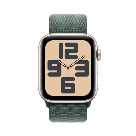 Apple Watch SE 2 GPS 44mm Starlight Aluminium Case w. Lake Green Sport Loop (MXEW3)