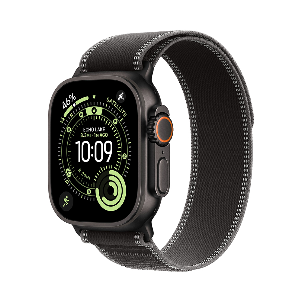 Apple Watch Ultra 3 GPS + Cellular 49mm Black Tit. Case w. Black/Charcoal Trail Loop - S/M (MF1D4)