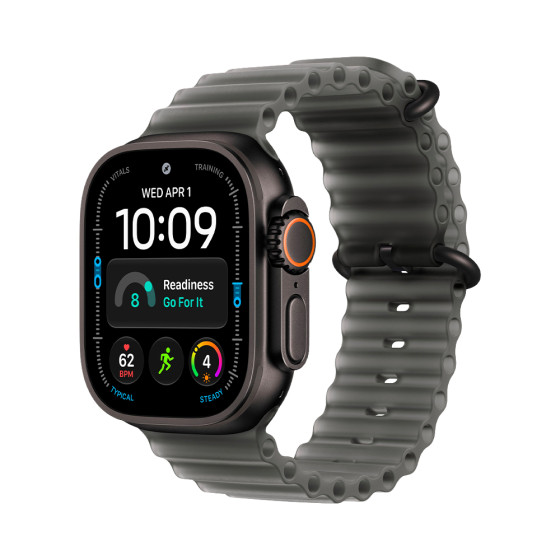 Apple Watch Ultra 4 GPS + Cellular 49mm Black Titanium Case with Translucent Black Ocean Band (MJAY4)