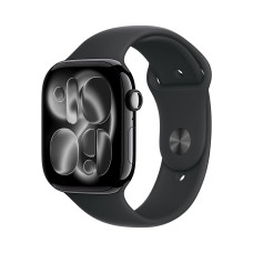 Apple Watch Series 11 GPS + Cellular 46mm Jet Black Alu. Case w. Black S. Band - M/L (MFC44)