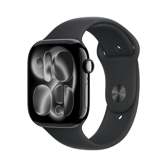 Apple Watch Series 11 GPS + Cellular 46mm Jet Black Alu. Case w. Black S. Band - M/L (MFC44)