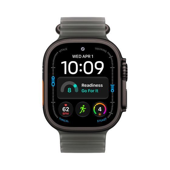 Apple Watch Ultra 4 GPS + Cellular 49mm Black Titanium Case with Translucent Black Ocean Band (MJAY4)