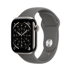 Apple Watch Series 11 GPS + Cellular 42mm Natural Tit. Case w. Stone Gray Sport Band - M/L (MF8N4)