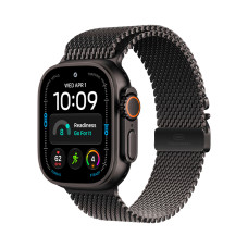 Apple Watch Ultra 4 GPS + Cellular 49mm Black Titanium Case with Black Titanium Milanese Loop - Medium (MJAV4)