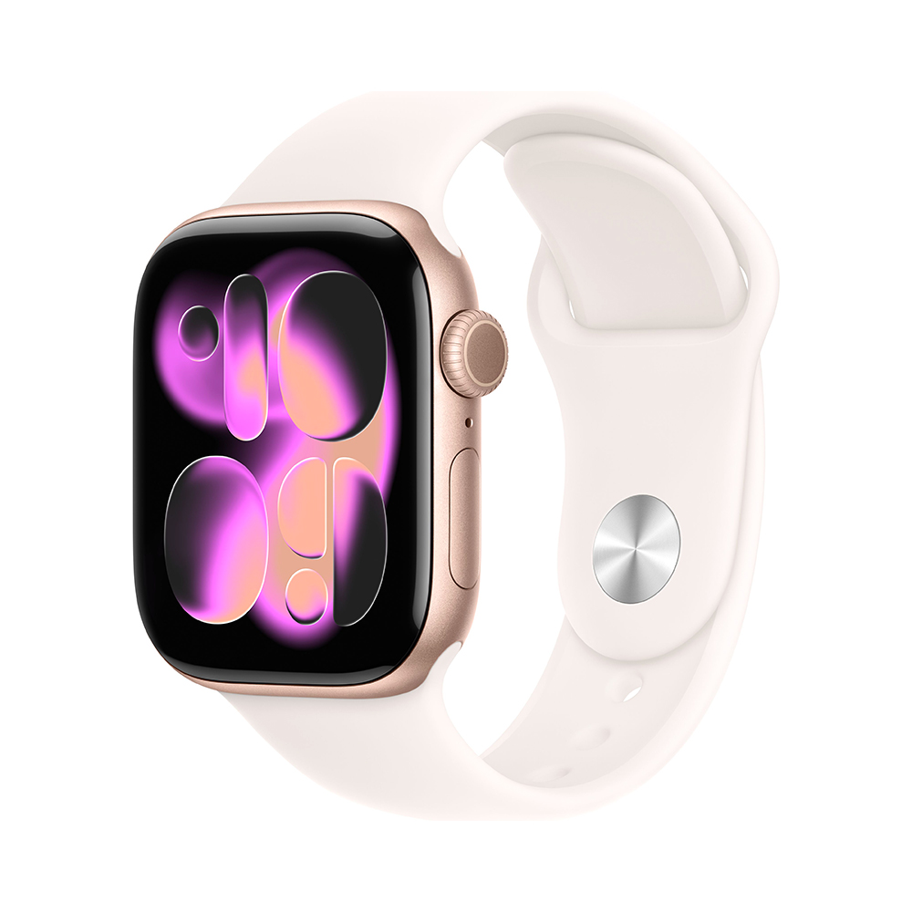 Apple Watch Series 11 GPS + Cellular 46mm Rose Gold Alu. Case w. Light Blush Sport Band - M/L (MFCJ4)
