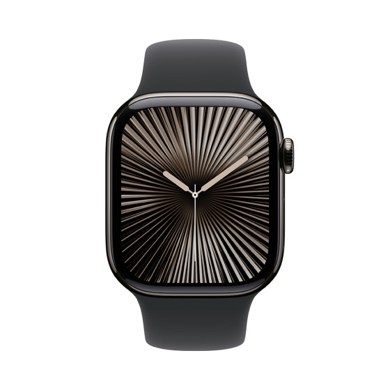 Apple Watch Series 10 GPS + Cellular 46mm Slate Titanium Case w. Black Sport Band - S/M (MWYD3)