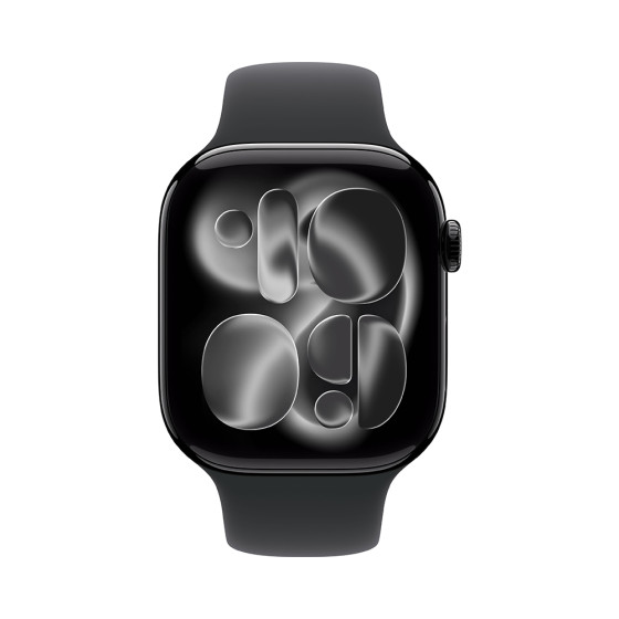 Apple Watch Series 11 GPS 42mm Jet Black Alu. Case w. Black S. Band - M/L (MEQU4)