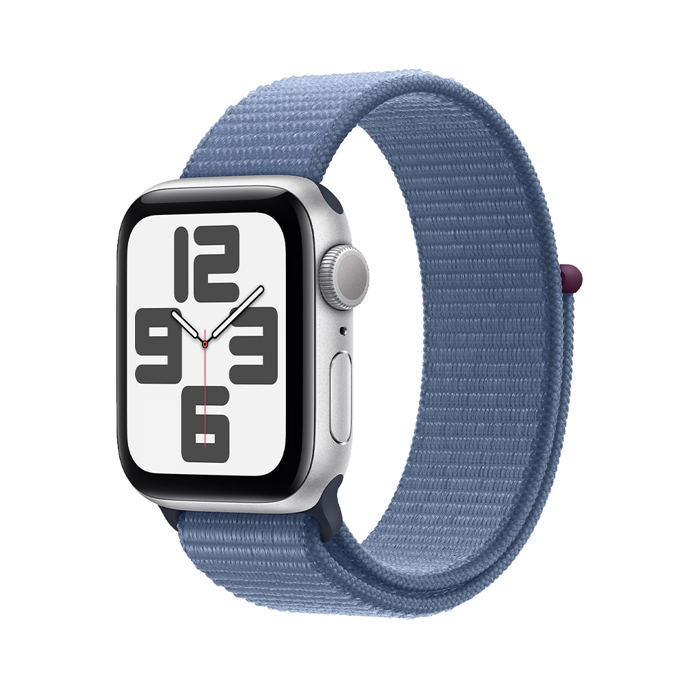 Apple Watch SE 2 GPS 44mm Silver Aluminium Case with Winter Blue Sport Loop (MREF3)