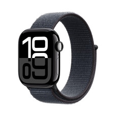 Apple Watch Series 10 GPS + Cellular 46mm Jet Black Aluminum Case w. Ink Sport Loop (MWY53)