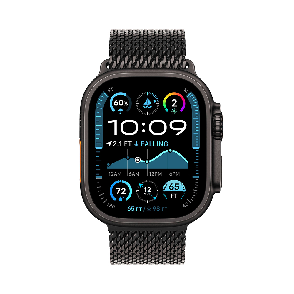 Apple Watch Ultra 2 GPS + Cellular 49mm Black Titanium Case with Black Titanium Milanese Loop - M (MX5U3)