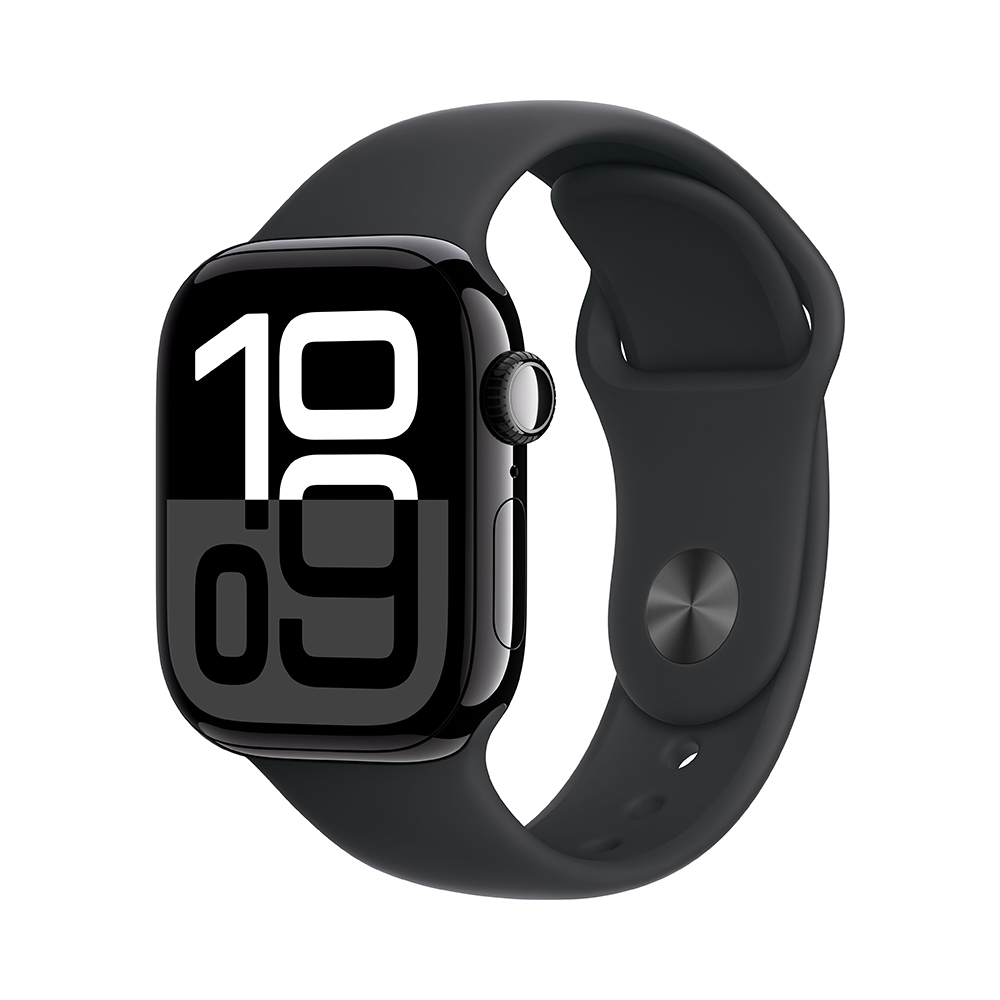Apple Watch Series 10 GPS 42mm Jet Black Alu. Case w. Black Sport Band - M/L (MWWF3)