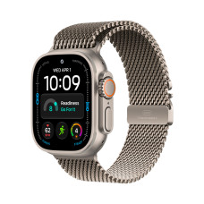 Apple Watch Ultra 4 GPS + Cellular 49mm Natural Titanium Case with Natural Titanium Milanese Loop - Medium (MJA94)