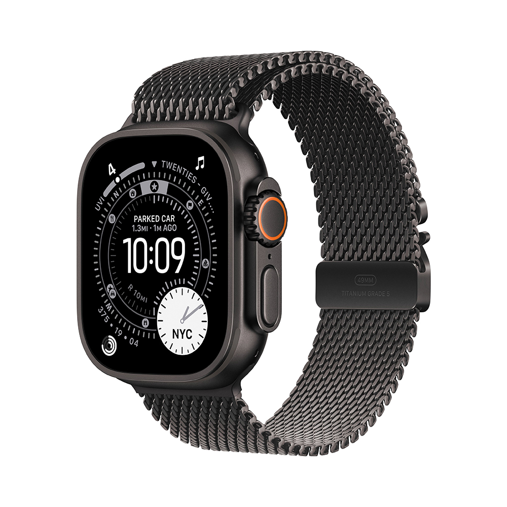 Apple Watch Ultra 3 GPS + Cellular 49mm Black Tit. Case w. Black Tit. Milanese Loop - Medium (MF1Q4)