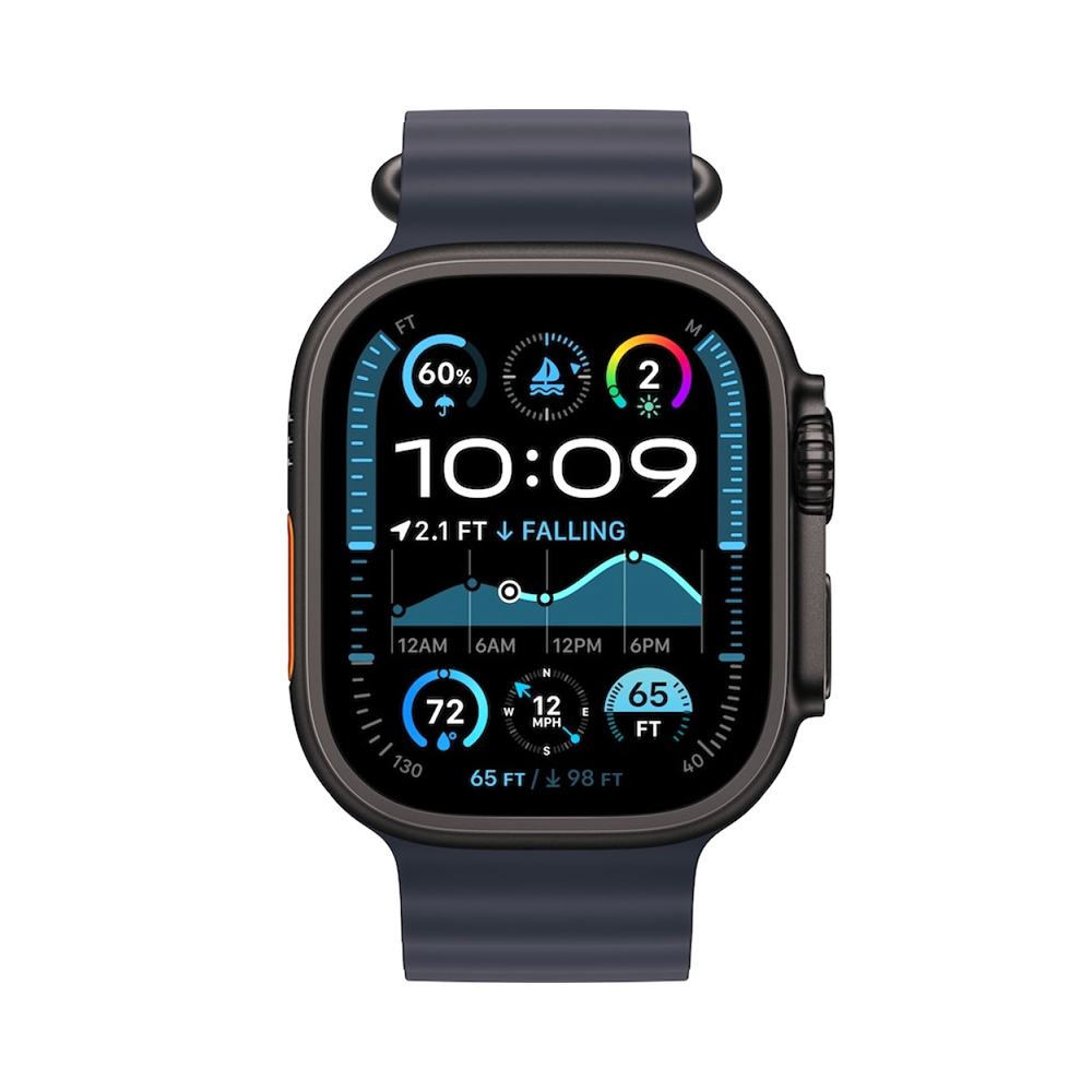Apple Watch Ultra 2 GPS + Cellular 49mm Black Titanium Case with Navy Ocean Band (MYPA3)