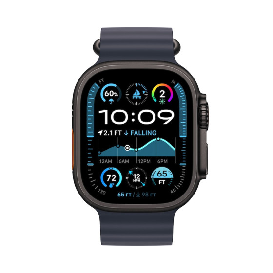Apple Watch Ultra 2 GPS + Cellular 49mm Black Titanium Case with Navy Ocean Band (MYPA3)