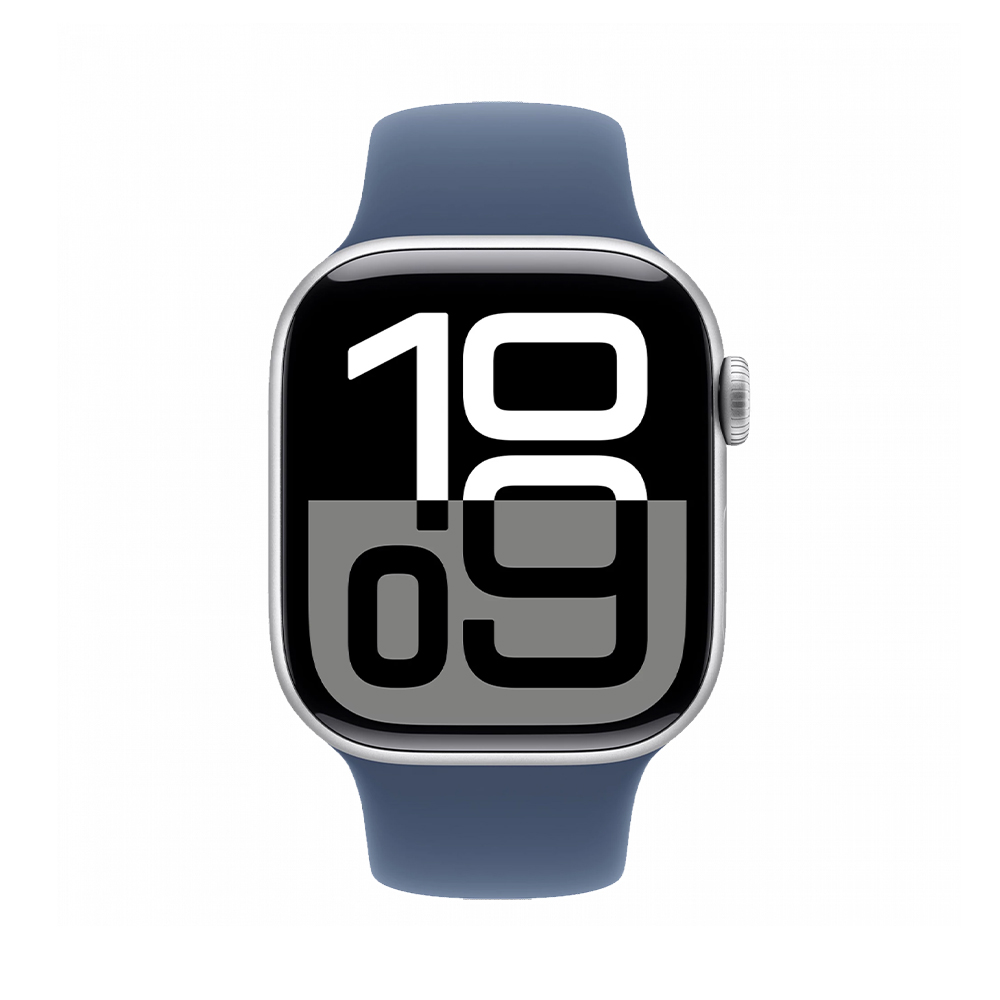 Apple Watch Series 10 GPS 46mm Silver Alu. Case w. Denim Sport Band - M/L (MWWM3)