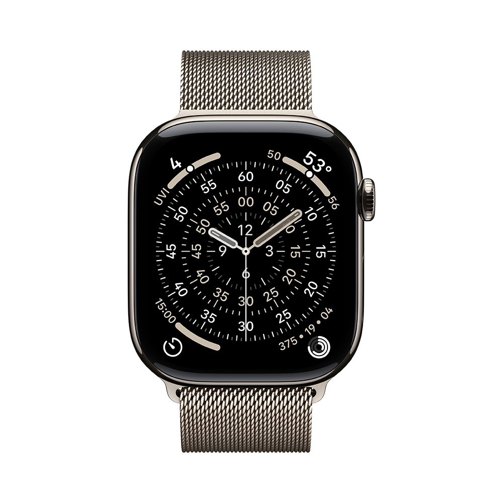 Apple Watch Series 11 GPS + Cellular 46mm Natural Tit. Case w. Natural Milanese Loop - S/M (MFCY4)