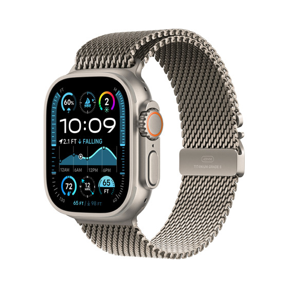 Apple Watch Ultra 2 GPS + Cellular 49mm Natural Titanium Case with N. Titanium Milanese Loop - S (MX4M3)
