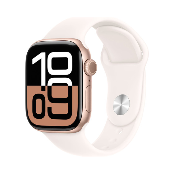 Apple Watch Series 10 GPS 46mm Rose Gold Alu. Case w. Light Blush Sport Band - M/L (MWWU3)