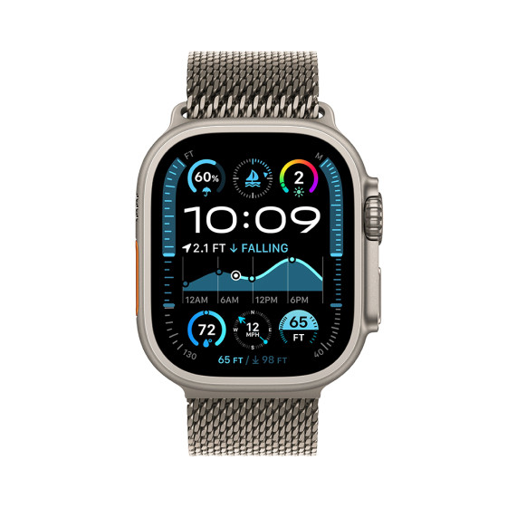 Apple Watch Ultra 2 GPS + Cellular 49mm Natural Titanium Case with N. Titanium Milanese Loop - S (MX4M3)