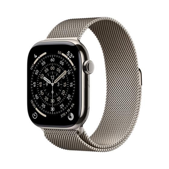 Apple Watch Series 11 GPS + Cellular 46mm Natural Tit. Case w. Natural Milanese Loop - S/M (MFCY4)