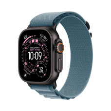 Apple Watch Ultra 3 GPS + Cellular 49mm Black Tit. Case w. Light Blue Alpine Loop - Large (MG9M4)