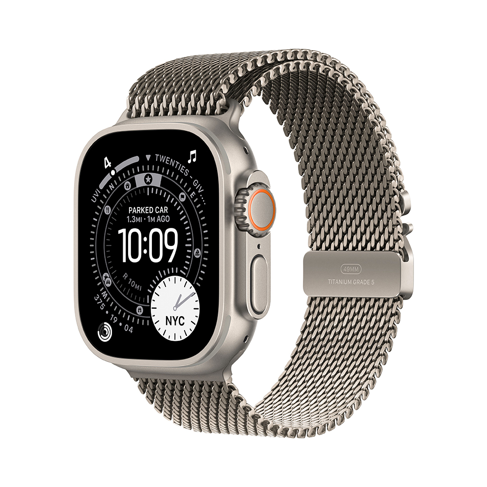 Apple Watch Ultra 3 GPS + Cellular 49mm Natural Tit. Case w. Natural Tit. Milanese Loop - Small (MEWW4)