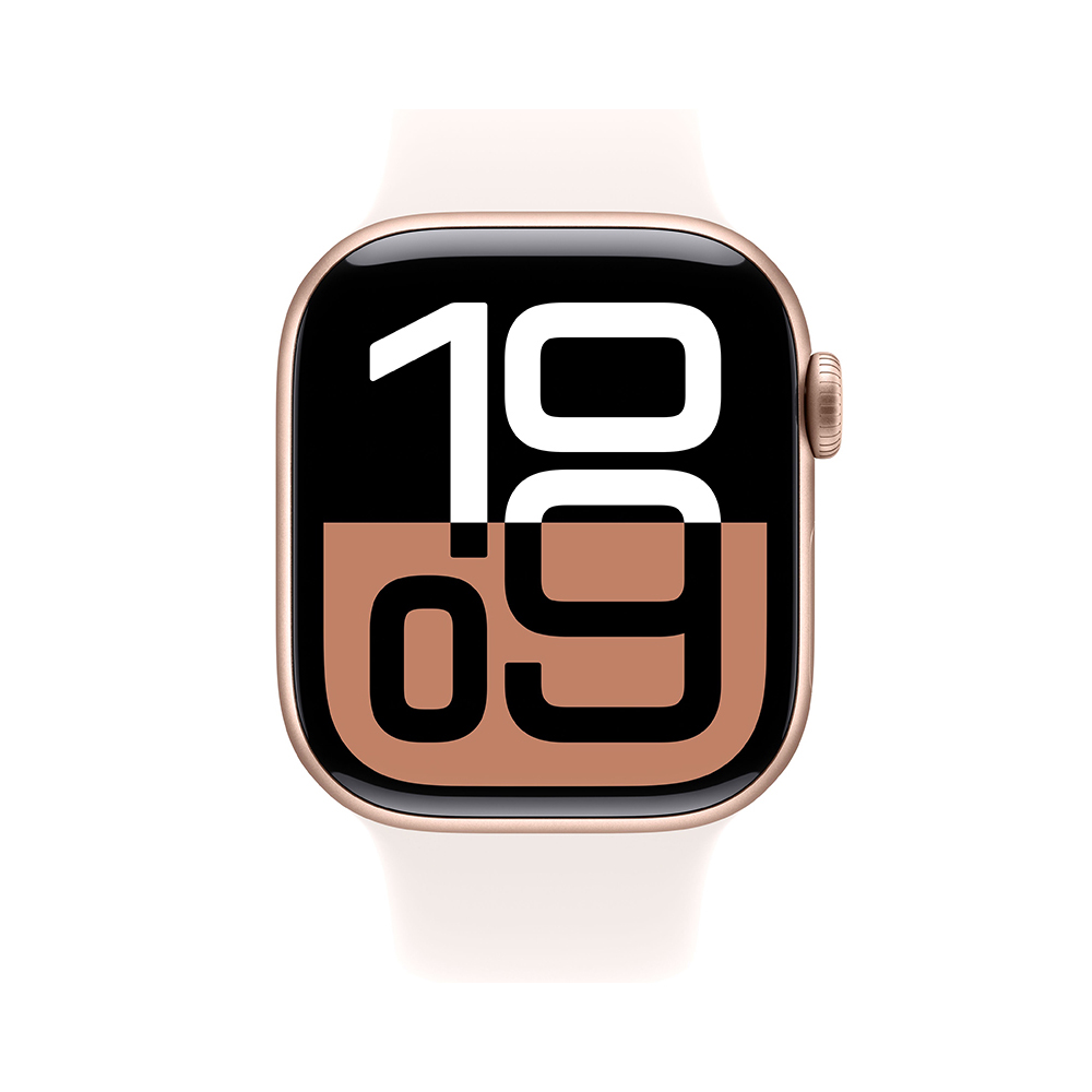 Apple Watch Series 10 GPS 42mm Rose Gold Alu. Case w. Light Blush Sport Band - S/M (MWWH3)